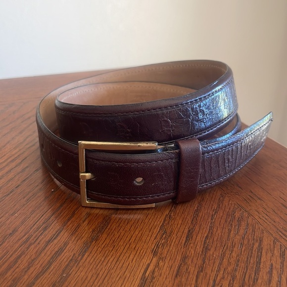 Vintage Christian Dior Brown Leather Belt Bag with Embossed Branding - Picture 1 of 6